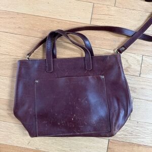 Portland Leather Company Leather Tote Bag in Dark Brown -